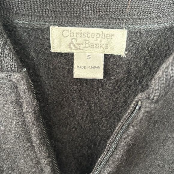 Christopher & Banks 100% wool zip front high collar sweater jacket - Picture 5 of 9